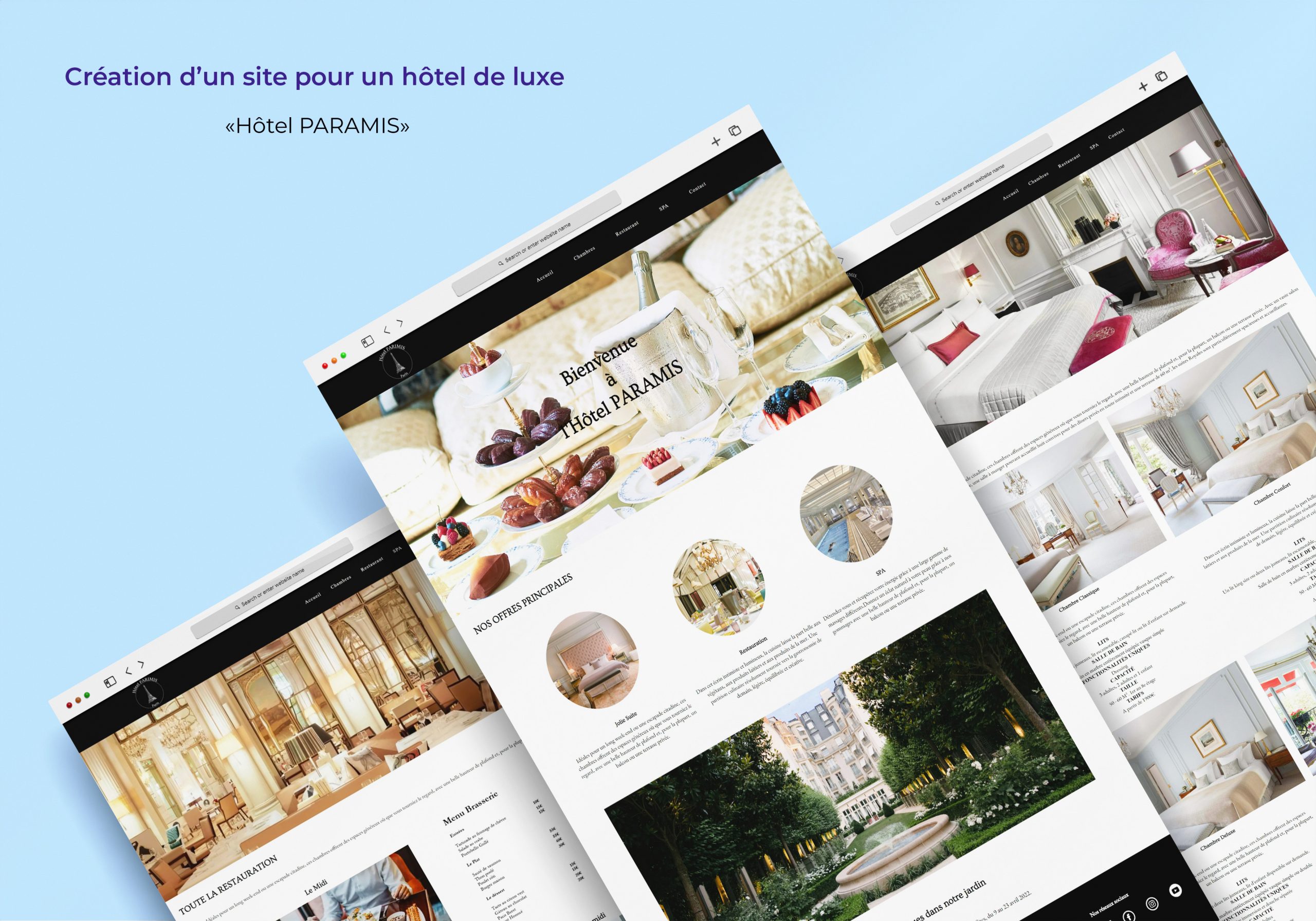 trois pages du site Parimis