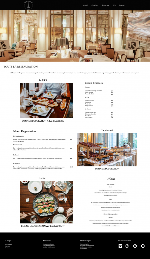 page restaurant site Parimis