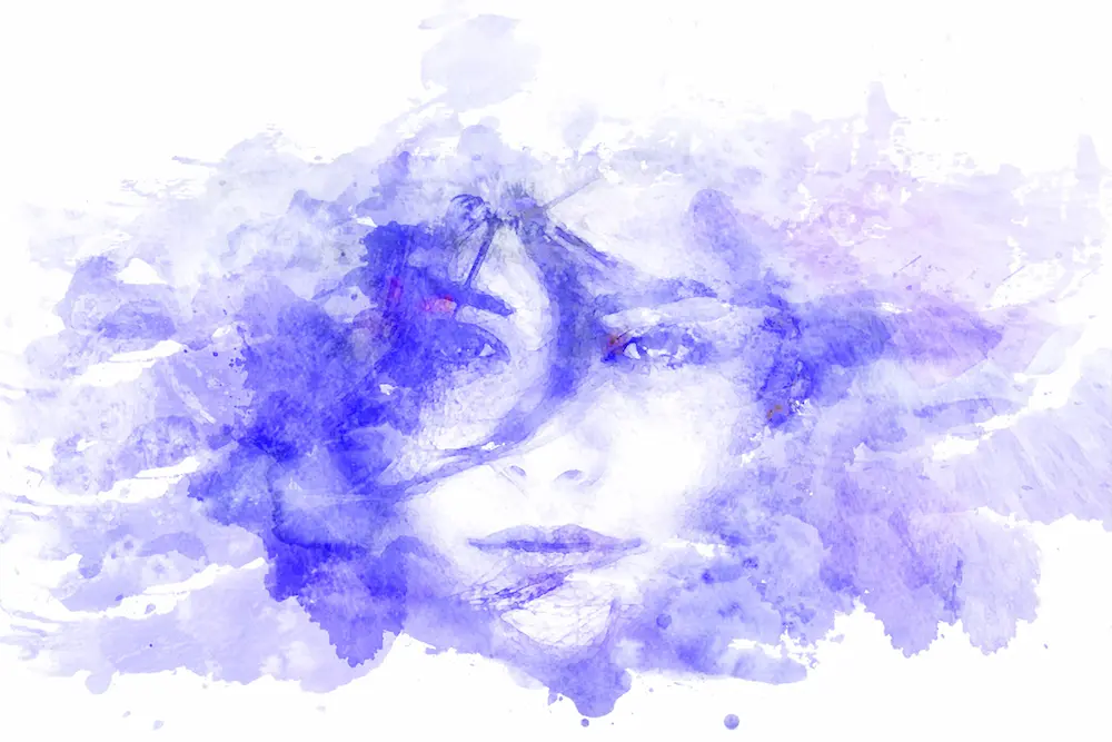 femme- façon aquarelle