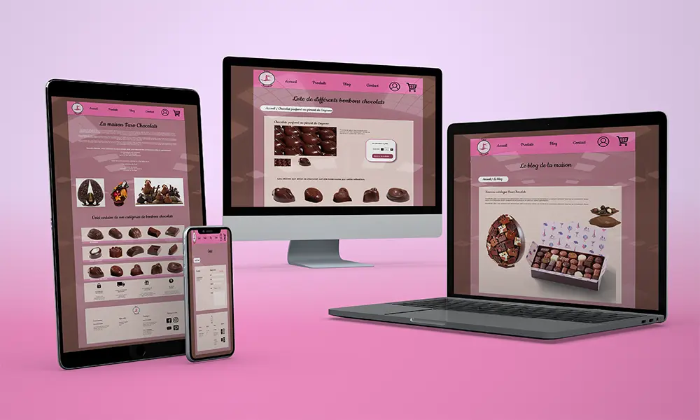 mockup pages site chocolats Faro