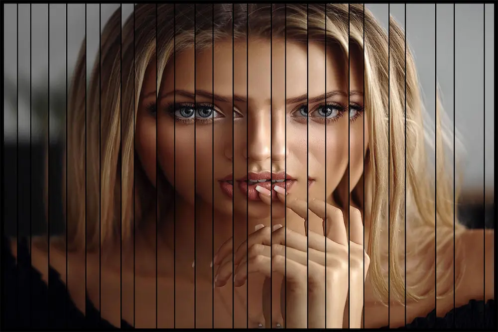 photo femme -bandes façon miroir