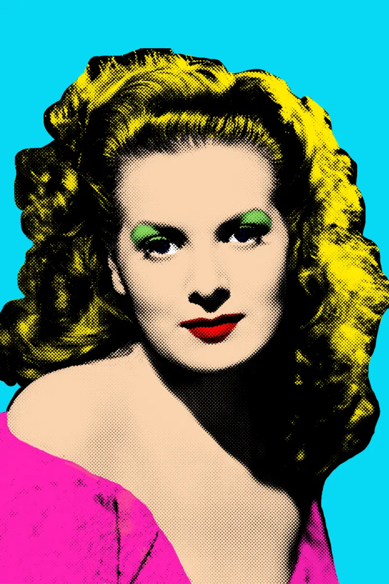 portrait femme façon Andy Wharol
