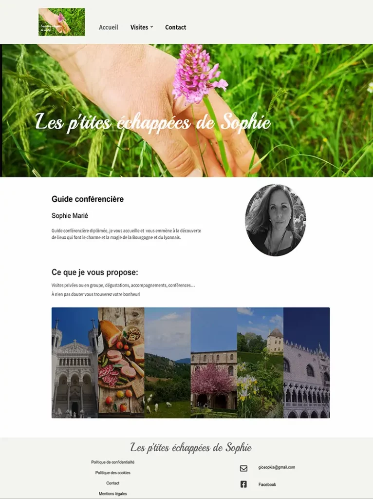 page accueil site sophie