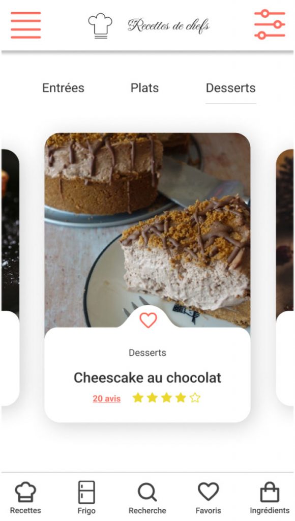 page appli recettes de chefs